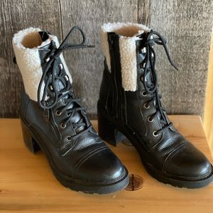 Marc Fisher Genuine Leather Sherpa lug boots